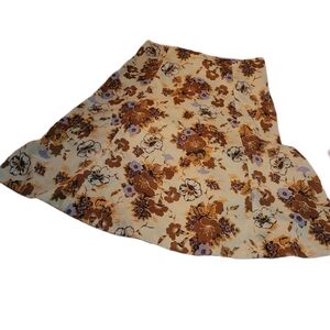Vintage 60's Floral Patterned A Line Skirt 8